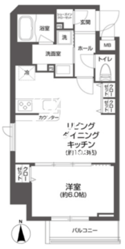 ルクレ上野 601 間取り図