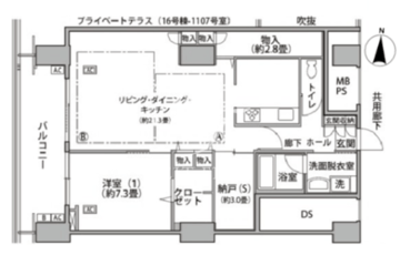 東雲キャナルコートCODAN 16-1108 間取り図