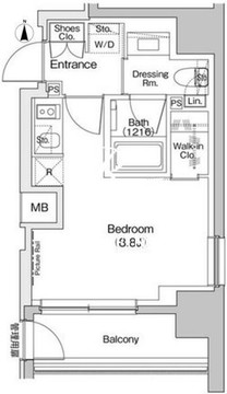 ザ・パークハビオ入谷 408 間取り図