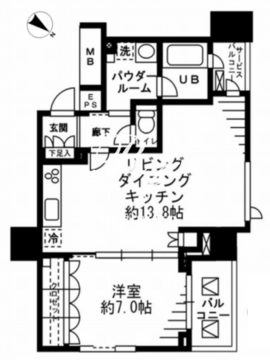 レジディア勝どき 502 間取り図