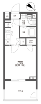 グランパセオ四谷若葉 207 間取り図