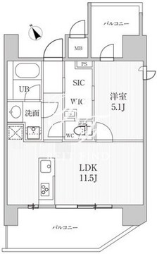シーズンフラッツ蒲田 1502 間取り図