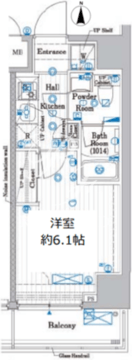 プレール・ドゥーク品川旗の台 201 間取り図