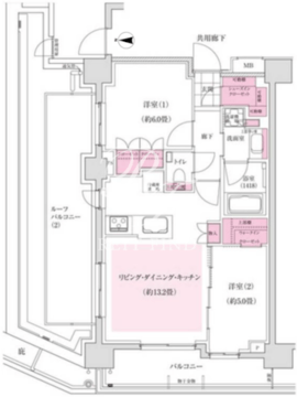 ディームス東陽町 801 間取り図