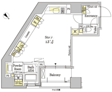 パークアクシス茅場町 1201 間取り図