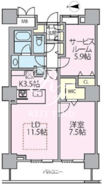 ロイヤルパークスタワー南千住 2002 間取り図