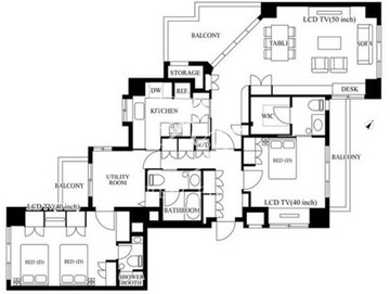 コートアネックス麻布永坂 602 間取り図