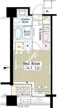 六本木エムケイアートレジデンス 505 間取り図