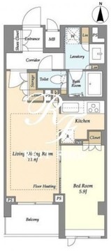 リーブルグラント四谷三丁目 408 間取り図