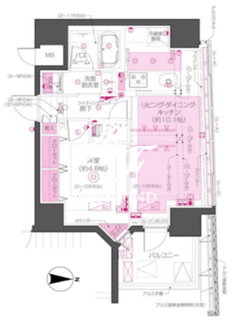 ズーム東神田 501 間取り図