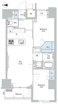 ディームス蔵前 1402 間取り図