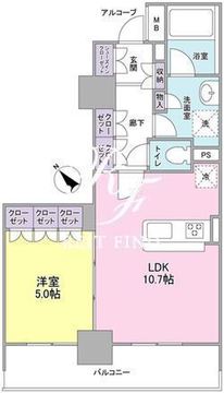グレンパークG-WEST 1304 間取り図