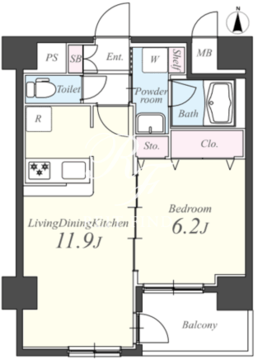 ドムス両国 302 間取り図