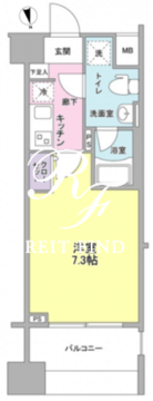 メインステージ白金高輪駅前 1202 間取り図