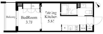 ラティエラ上野入谷 306 間取り図