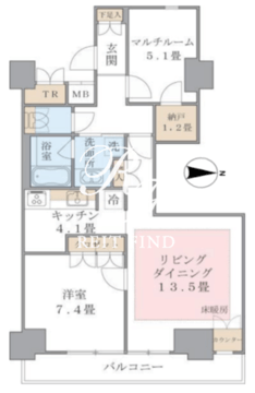 ブリリアイスト東雲キャナルコート 728 間取り図