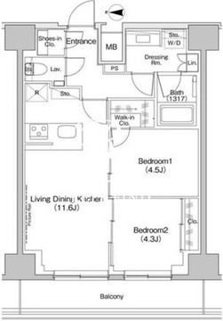 ザ・パークハビオ入谷 1103 間取り図