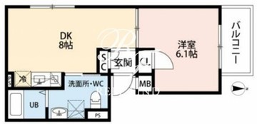 エフプレスト入谷 201 間取り図