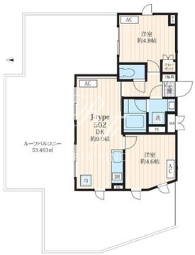 フォセット池田山 502 間取り図