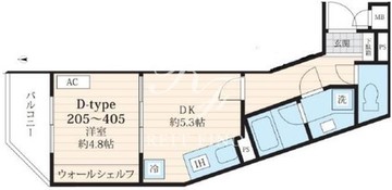 フォセット池田山 205 間取り図