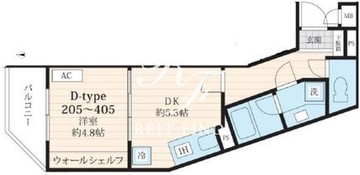 フォセット池田山 405 間取り図