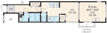 フォセット池田山 207 間取り図
