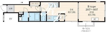 フォセット池田山 407 間取り図