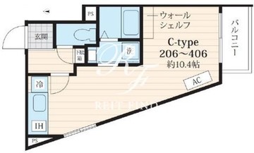 フォセット池田山 406 間取り図