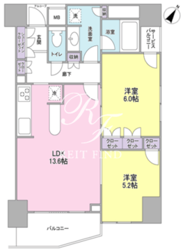 グレンパークG-WEST 1309 間取り図