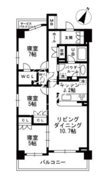 シャンピアグランデ深沢 305 間取り図