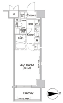 コンフォリア新宿 707 間取り図