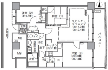 アクティ汐留 3113 間取り図
