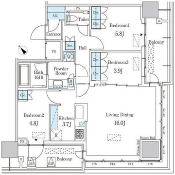 JP noie 蔵前 2307 間取り図