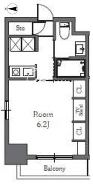 Totsu Residence Shiba 206 間取り図