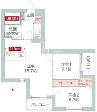 ル・フタバ 202 間取り図