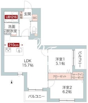 ル・フタバ 402 間取り図