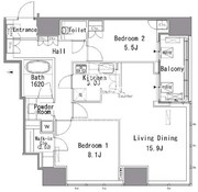 ホワイトタワー浜松町 2403 間取り図