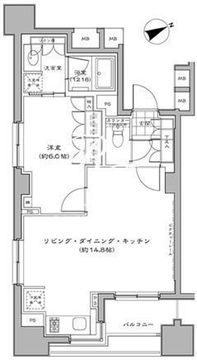 パークハビオ八丁堀 707 間取り図