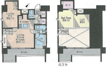 レジディア市谷薬王寺 1305 間取り図