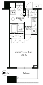 パークアクシス青山骨董通り 301 間取り図