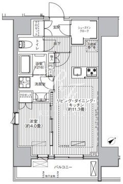 サンウッド東日本橋フラッツ 201 間取り図