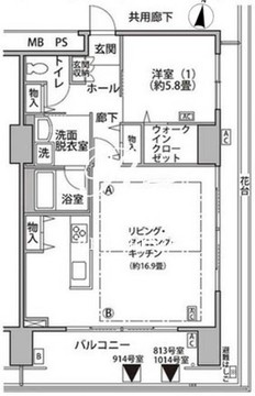 東雲キャナルコートCODAN 17-514 間取り図