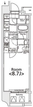  プライマル新宿若松町 404 間取り図