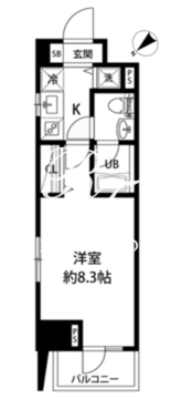ルクレ日本橋馬喰町 1206 間取り図