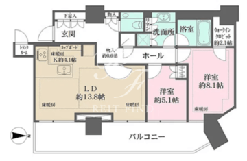 ザ・コート神宮外苑 1213 間取り図