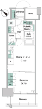 パークアクシス豊洲キャナル 1312 間取り図