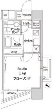 ファーストリアルタワー新宿 1301 間取り図