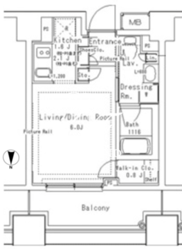 パークアクシス御茶ノ水ステージ 1117 間取り図