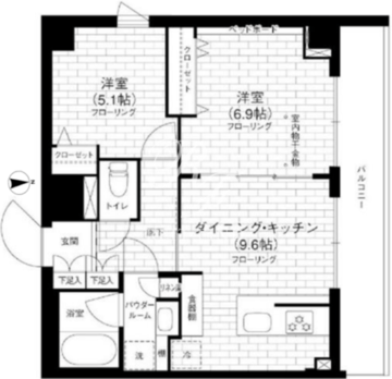 ステージグランデ京急蒲田 308 間取り図