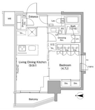 ザ・パークハビオ荏原中延駅前 1106 間取り図